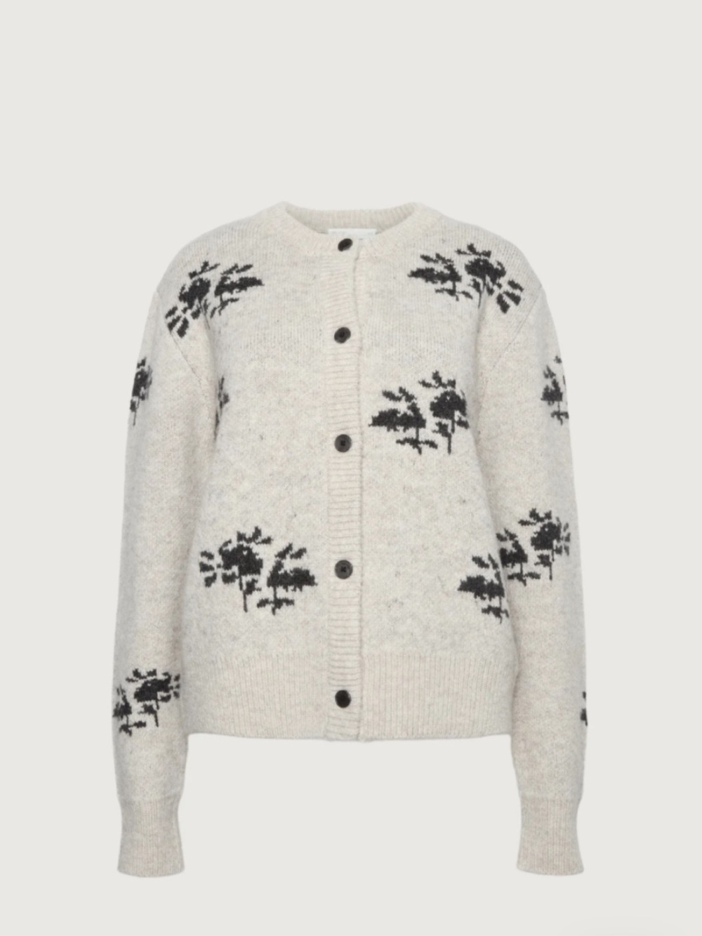 Oak and fort jacquard wool blend cardigan